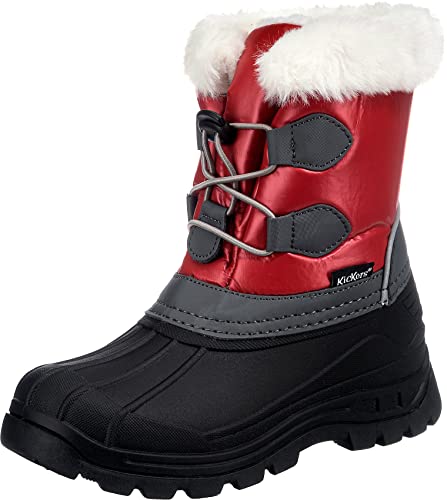 Kickers Sealsnow, Botas para Nieve, Rojo, Negro y Gris, 32 EU