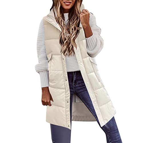 Dasongff Chaleco Mujer Otoño Largo - Chaqueta Parka Mujer Primavera Abrigo Invierno Mujer Gran Talla Chaqueta Mujer Legere con Capucha Chaqueta Moto Gran Talla Ponchos, Blanco #2, XL