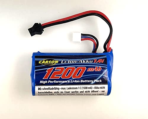 Carson 500608255 7,4V/1200mAh LiION Land Rover JST - Batería de Repuesto, Batería RC, Accesorios para vehículos teledirigidos, Batería de Repuesto para maquetas de vehículos