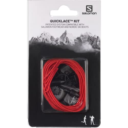 Salomon Quicklace Kit Cordones Negros para Zapatillas, Compatible con Zapatos y Botas de esquí Salomon, Resistentes y Fácil de Usar, Red