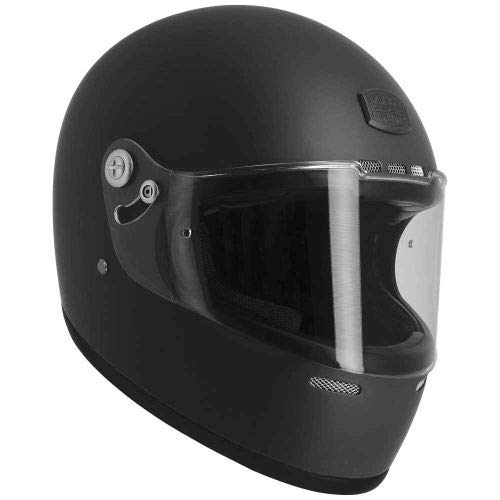 Astone Helmets - Casque intégral Vintage GT Rétro - Casque ultra-léger au look rétro - Casque vintage homologué en fibre de verre et alcantara - matt black L