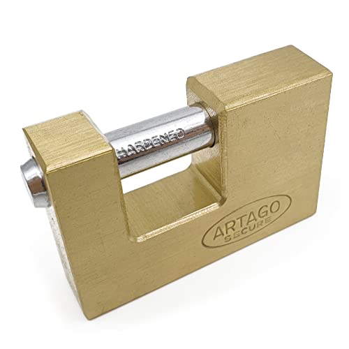 URBAN REC-70 Candado Seguridad Rectangular de Laton Anti Sierra, Cierre Acero Endurecido Ø11mm 70mm Universal para Cerrojos, Rejas, Verjas, Taquillas