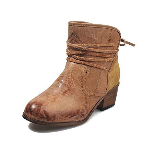 UMore Botas de Nieve Mujer Classic Boot Mujer Botas Cortas al Tobillo Mujer Botas de tacón Botas Estilo Motero Mujer…