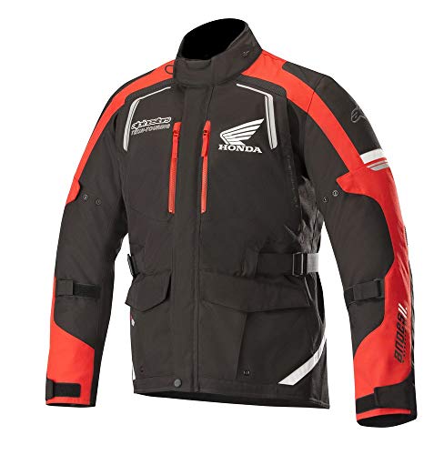 Alpinestars Honda Andes v2 Drystar - Chaqueta textil para moto, color negro y rojo, talla M