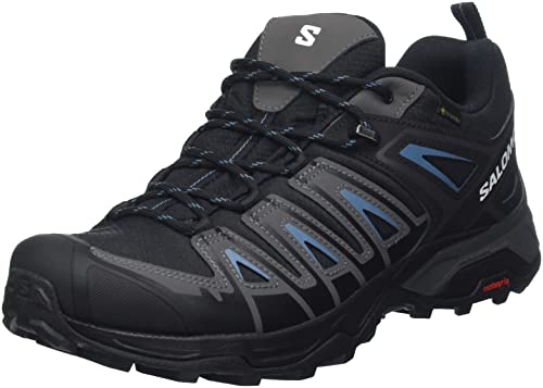 SALOMON - X Ultra Pioneer Gore-tex, Zapatillas de senderismo para Hombre, Negro / Imán / Acero Azul, 42 2/3 EU