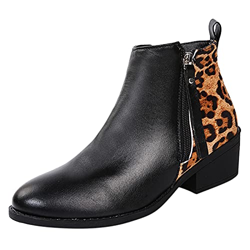 Dasongff Botines Mujer Tacón Baratos Botas de invierno para señora Pies Muy Sensible Antideslizante Botines Zapatos Deporte Botas Moto Botas Plataforma Tacón Mi Mollet Boots Chelsea Beige, Negro ,