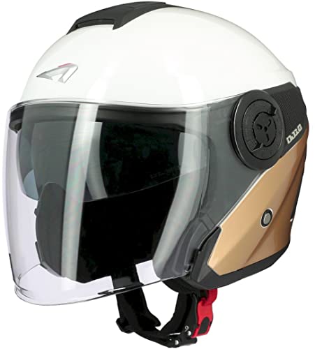 ASTONE DJ10-2 Radian Casco jet (White/Gold,L (59/60))