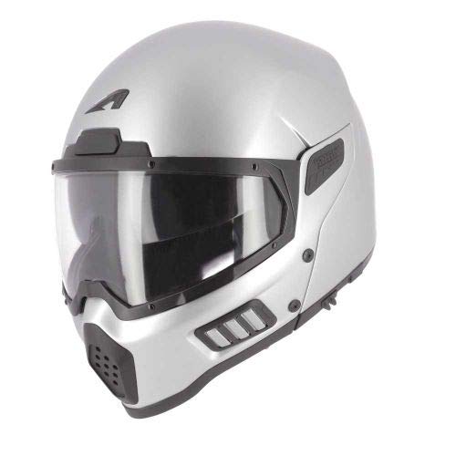 Astone Helmets - Spectrum - Casque de moto intégral - Casque intégral homologué - Casque de moto en fibre de verre - Silver XXL