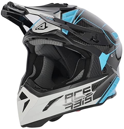 ACERBIS CASCO IMPACT STEEL CARBON BIANCO/AZZURRO S