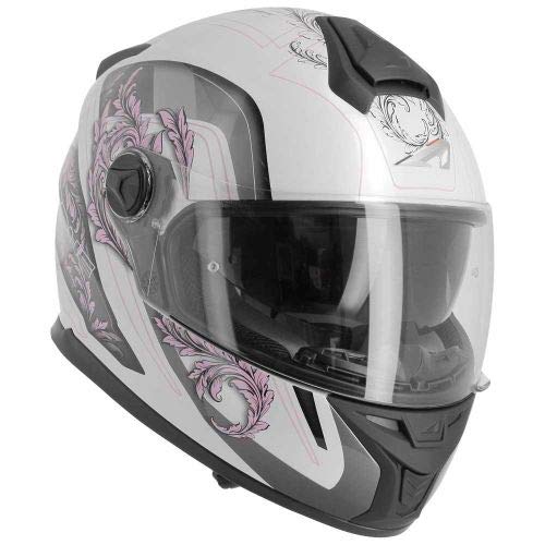 Astone Helmets - Casque de moto GT800 évo Graphic Primavera- Casque intégral mixte homologué - Casque de moto intégral en polycarbonate - White/Pink XS