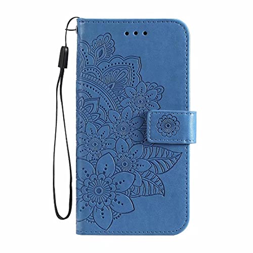 H¨¹lle Case f¨¹r Xiaomi Redmi 11A 4G Handyh¨¹lle Premium Leder Mandala Flip Klappbare Sto?feste MagnetStandfunktion Kartenf?chern Schutzh¨¹lle Lederh¨¹lle f¨¹r Xiaomi Redmi 11A 4G Tasche Blau