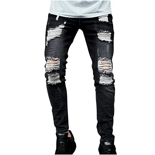 Pantalones Vaqueros para Hombre Pantalones Casual Moda Jeans Rotos Trend Largo Skinny Pantalones Pants Pantalon Fitness Jeans Largos Pantalones clásico Ropa de Hombre Ropa de Calle