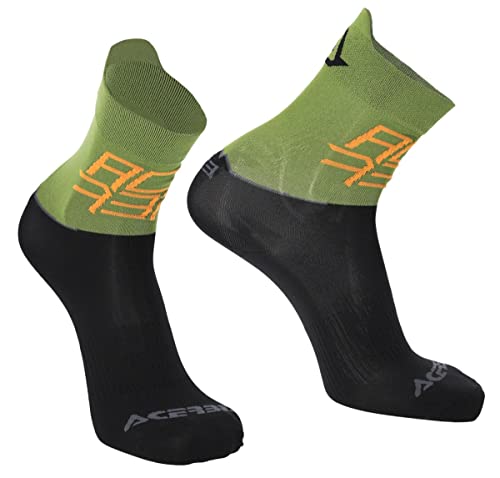 Acerbis Calcetines MTB Light Negro Verde Naranja (45-47), Light Negro Verde Naranja