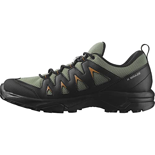 SALOMON X Braze Gore-Tex, Botas de Hiking Hombre, Multicolor Deep Lichen Green Black Marmalade, 43 1/3 EU