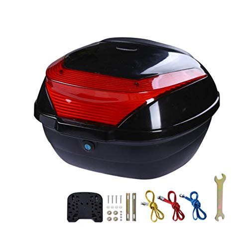 ADKINC 26L Motocicleta topcase, Caja de Almacenamiento con Bloqueo Superior, con Tira de Advertencia Reflectante y Sistema de liberación rápida, Puede almacenar un Casco Completo