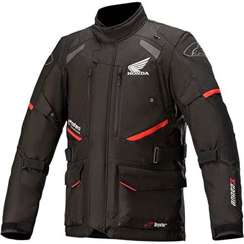 Alpinestars Honda Andes v3 Drystar Chaqueta Textil de Motocicleta (Black/Red,S)