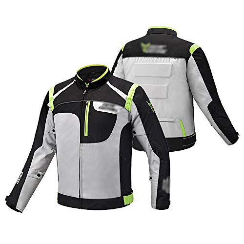 sjapex Chaqueta de Moto a Prueba de Viento Motocicleta Armadura de Equipo de Protección para Hombre de Toda Estaciòn, Pecho Espina Protector Camisa Impermeable Reflectante (M~3XL)