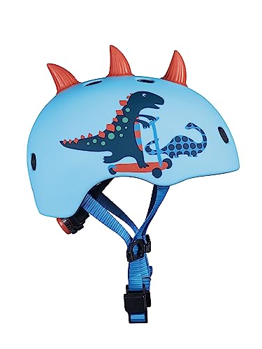 Casco Micro® v2 - Ultraligero 320gr, Luz Seguridad,, Casco y Almohadilla Interior de una Sola Pieza (Talla S (48-53 cm), Dino)