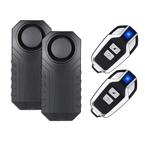 Lancoon Alarma De Bicicleta Mejorada 2 Paquetes, Sensor De Seguridad Antirrobo De 110dB Impermeable para Motocicleta Scooter Remolque E-Bike Puerta Ventana