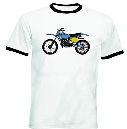 Teesandengines Bultaco pursang mkii 370 T-Shirt de Hombre con Bordes negrosSize Large