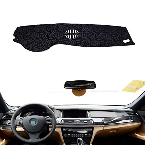 CANVIJ Alfombra Cubierta de salpicadero Último patrón de Rosa Antideslizante Cubierta del salpicadero del Coche Dash Mat Pad DashMat Anti-UV Etiqueta engomada del Coche para BMW 7 Series 2009-2014