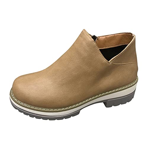 Dasongff Botas planas para mujer ante – Botas guardabosques para mujer, botas de pantorrilla anchas, plataforma para mujer, botas atractivas, plataforma, botas de invierno, baratas, Chukka Boots,