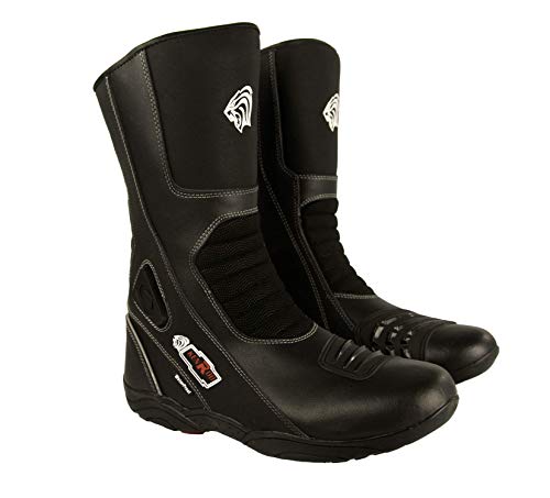 KEN ROD Botas Piel Moto | Botas Moto | Botas Motocicleta de Cuero | Botas de Moto Proteccion | Botas Cuero Proteccion