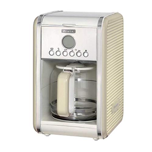 Ariete 1342 Cafetera de goteo vintage, 2000 W, plástico, Crema/Beige