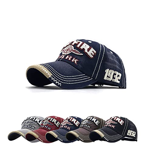 TRABIG Gorra Hombre Verano Transpirable Estilo Retro, Algodón Gorra Beisbol Unisex, Moda Bordado Gorros de Velcro Ajustable, Casuales Béisbol Moda Sombrero Circunferencia Cabeza 56-60cm