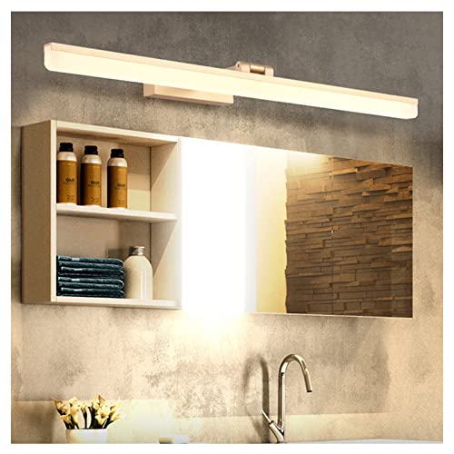 Iluminación de tocador Espejo LED Luz delantera Baño Lámpara de pared antivaho impermeable Lámpara de espejo de ángulo de iluminación ajustable Luz de maquillaje moderna Luces de baño (61 cm, luz