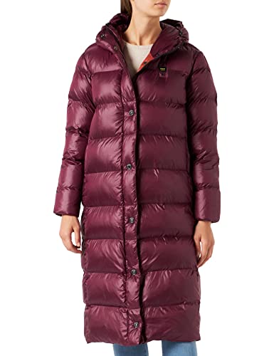 Blauer Impermeable/Trench Largo Acolchado de guata Chamarra de Plumas Alternativa, 771 Vino, XL para Mujer