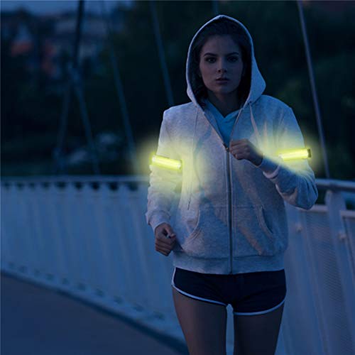 Stecto 1 brazalete luminoso LED recargable, resistente al agua y ajustable, correa de seguridad de alta visibilidad, correas luminosas para corredores, gimnasia, ciclismo, etc