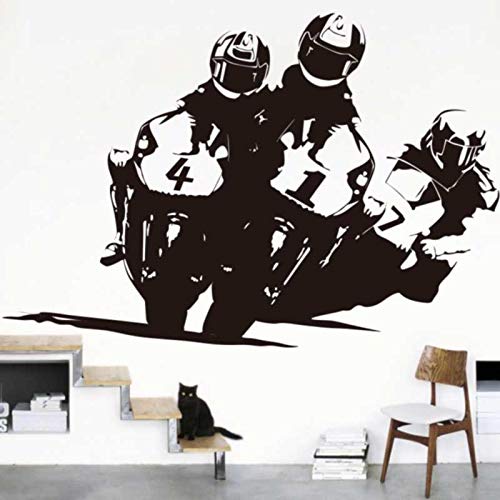 Juego de motos de carreras pegatinas de pared calcomanías de motocross es de motos de carreras pegatinas de vinilo creativas pegatinas de fondo A5 57x85cm