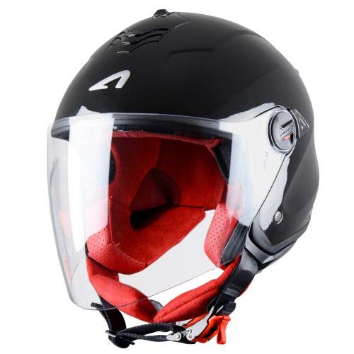 Astone Helmets - MINIJET S monocolor- Casque jet - Casque jet usage urbain - Casque compact - Coque en polycarbonate - Black Gloss S