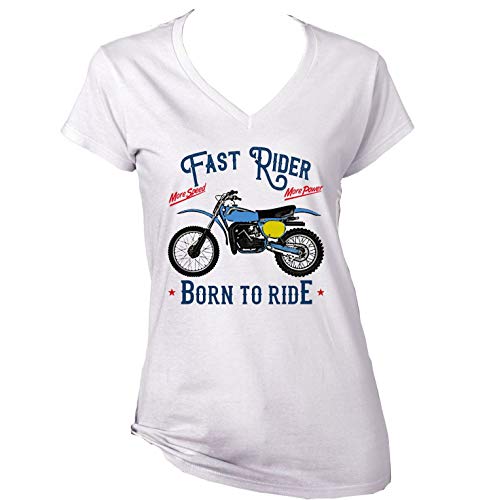 Teesandengines Bultaco pursang mkii 370 Fast Rider Camiseta para Mujer de Algodon Size Small