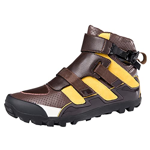 Botas De Moto para Hombre Rider Zapatos De Moto Road Touring Botines Exterior Casual Antideslizante De Talla Grande,Amarillo,44 EU