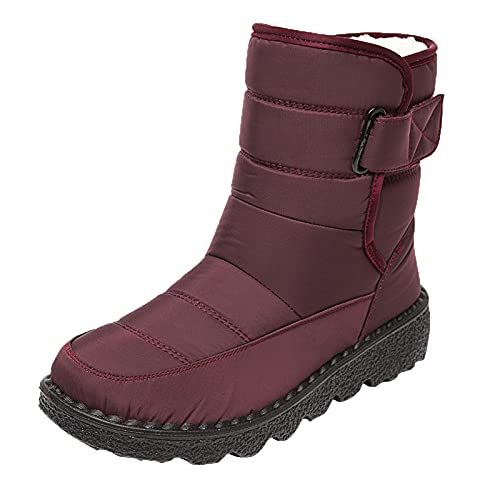 Botas de invierno para mujer, impermeables, forradas cálidas, botas de invierno, cálidas, botines de caña corta, botas de caña corta, botas para mujer, planas, antideslizantes, zapatos de senderismo,