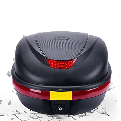 Baúl De Moto Maletero para 1 Casco Integral Capacidad De 35L Baúl con Candado De Seguridad Y 2 Llaves 44.5 X 39.5 X 31.5cm Universal (Color : No Lining)