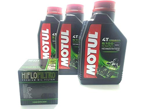 3 litros de aceite para motor de moto 4t Motul 5100 10W50 Technosynthese sintético 3 l