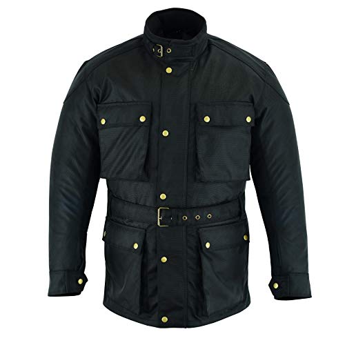 Chaqueta de motocicleta para hombre, nailon balístico, impermeable, resistente al viento, con armadura CE, para deportes, turismo, equitación (4XL)