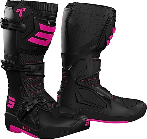 Shot Race 4 Botas de Motocross (Black/Pink,43)