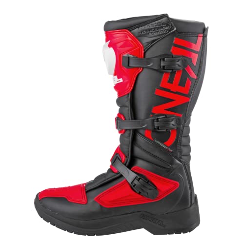 O'NEAL | Botas de Motocross | Moto Enduro | Protección interior de tobillo, pie y zona de cambio, forro perforado, microfibra | Botas RSX | Adulto | Rojo | Talla 47