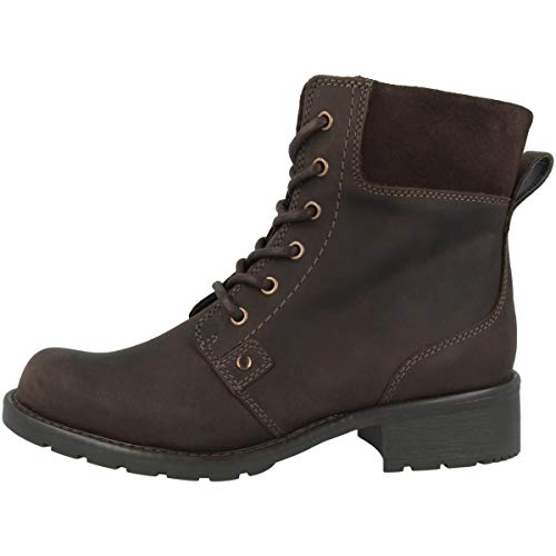 Clarks Orinoco Spice, Botas Estilo Motero Mujer, Marrón (Dark Brown Nubuk), 41 EU