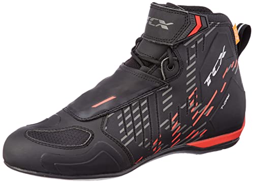 TCX R04d WP, Motorcycle Boot Hombre, Negro Y Rojo, 38 EU