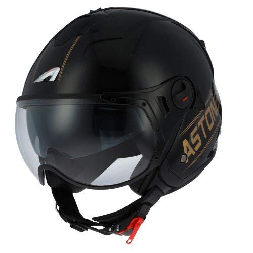 Astone Helmets - MINIJET S SPORT COOPER graphic - Casque jet compact - Casque de moto look sport - Casque de scooter mixte - Casque en polycarbonate - black/gold XXL