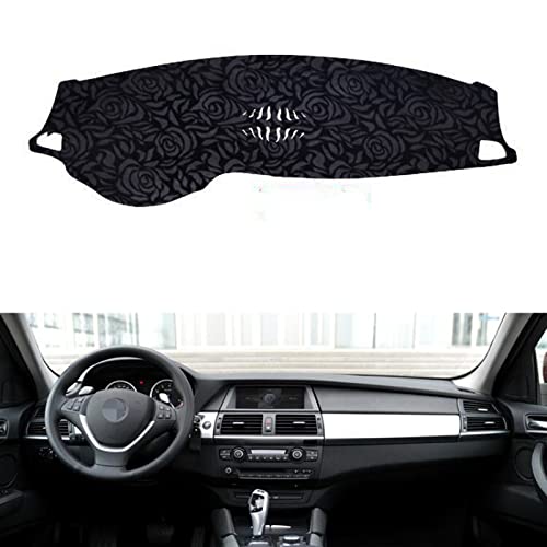 CANVIJ Alfombra Cubierta de salpicadero Último patrón de Rosa Antideslizante Cubierta del salpicadero del Coche Dash Mat Pad DashMat Anti-UV Etiqueta engomada del Coche para BMW X6 2008-2019