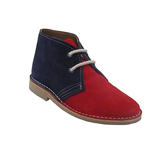 La Auténtica K1002C - Bota Safari Punta Italiana Dos Colores Azul Marino - Rojo (44)