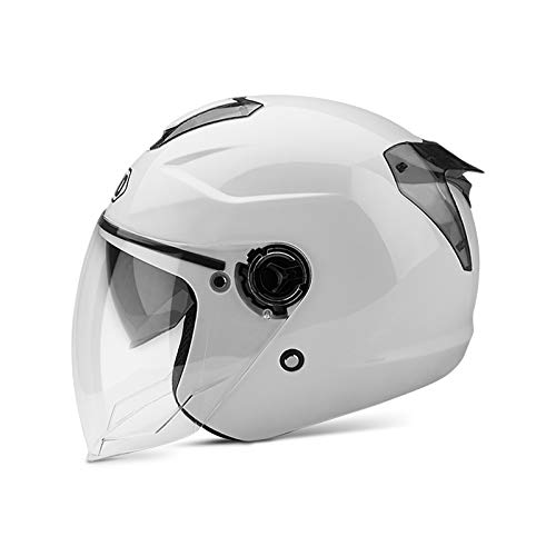 Galatée Cascos De Motocicleta para Hombres y Mujeres, Cascos De Ciclomotor con Viseras.El Cabezal Anticolisión Protege La Seguridad Vial De Los Usuarios（Blanco）