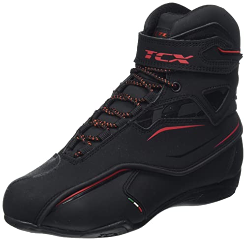 TCX Zeta WP, Motorcycle Boot Hombre, Negro Y Rojo, 39 EU