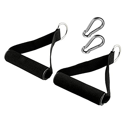 MeYuxg 2Pcs Mango de Resistencia para Ejercicios con Mosquetón, Agarres para Gym Asas de Repuesto para Correa de Ejercicios, Mango de Espuma, para Pilates, Yoga y Gimnasio Entrenamiento de Fuerza